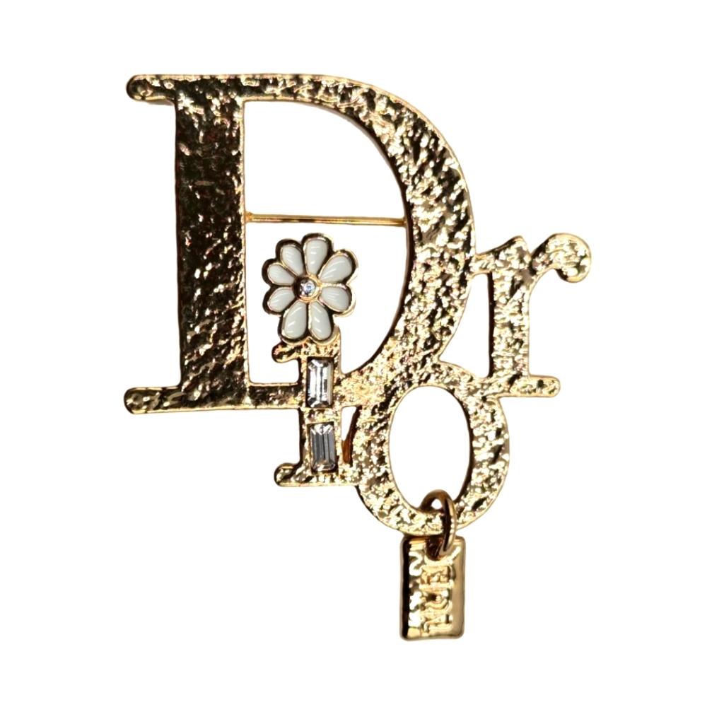#17 Christian Dior Pin Brooch Badge Golden